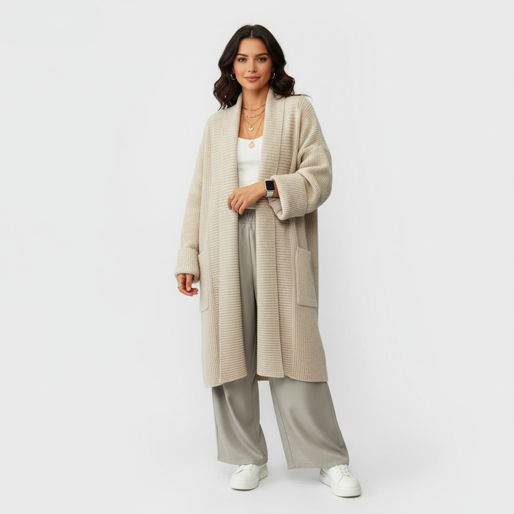 Euphemia - Dlouhý pletený cardigan VELLARO