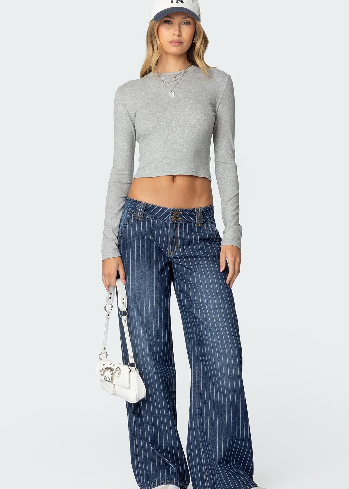 Anděl | Pruhované Džínové Kalhoty s Nízkým Pasem VELLARO