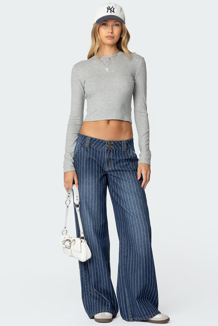 Anděl | Pruhované Džínové Kalhoty s Nízkým Pasem VELLARO