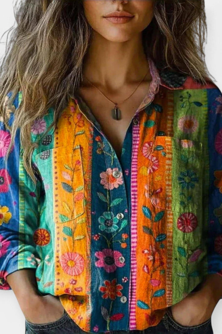 Mille | Vintage vzorová blůza VELLARO