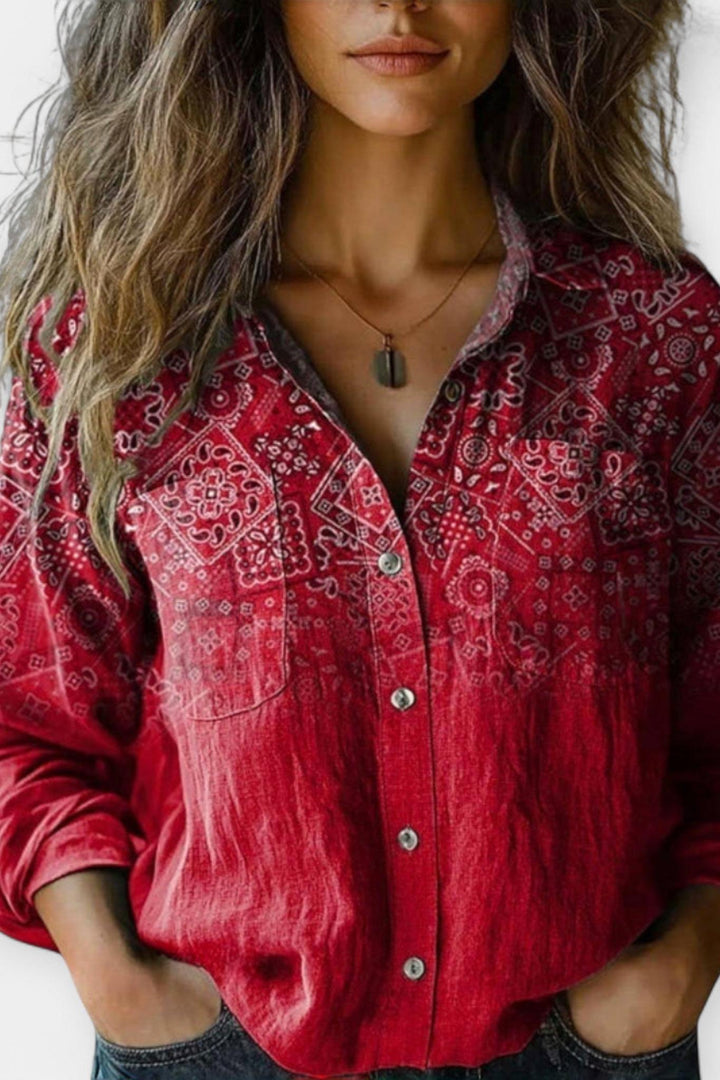 Mille | Vintage vzorová blůza VELLARO