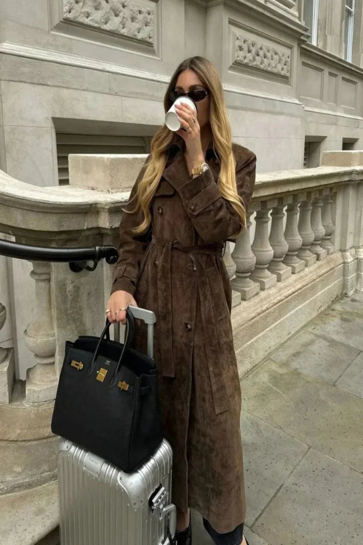 Faela | Suede Trench Coat VELLARO